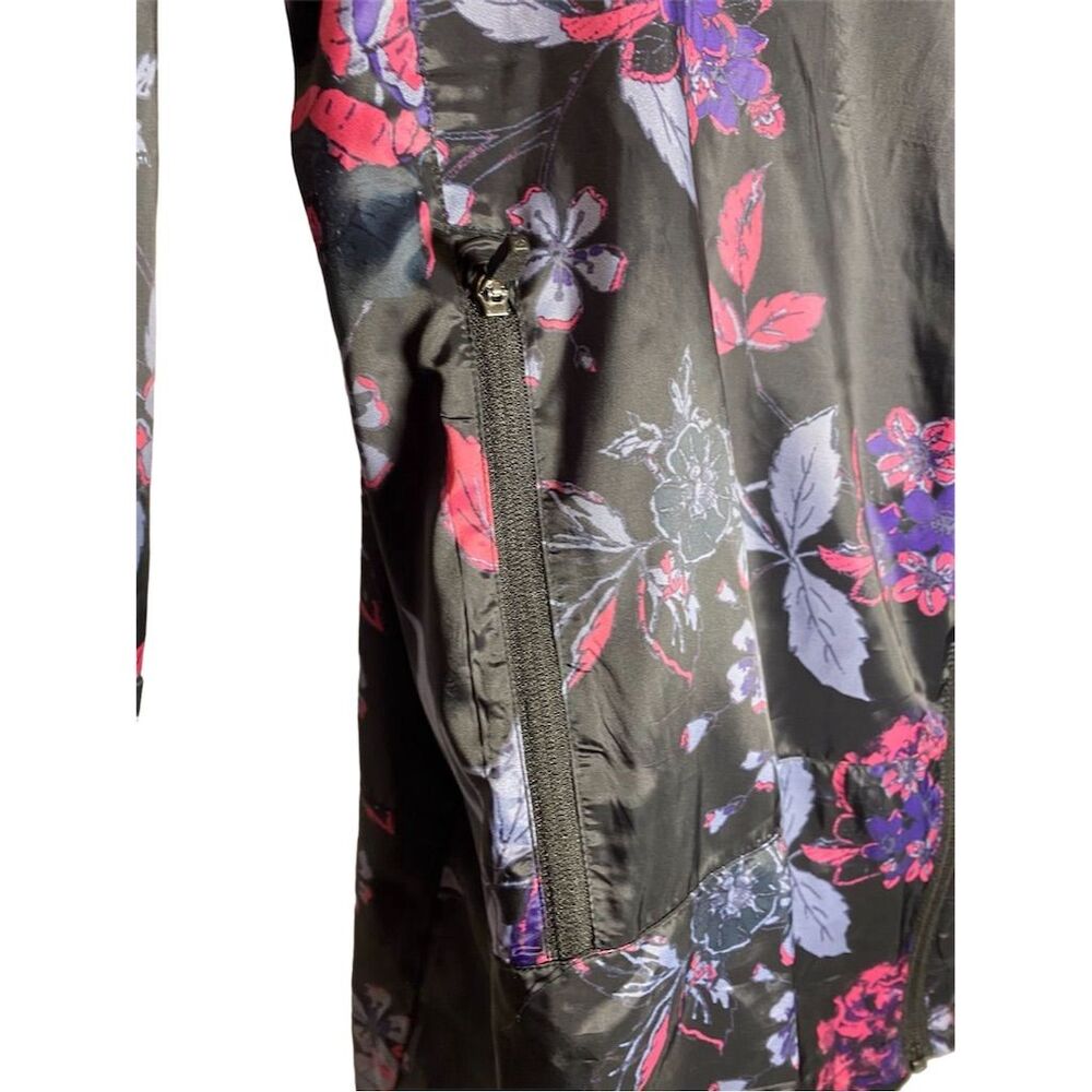 LuLaRoe Women's Floral Windbreaker Jacket Black Long Sleeve Size Large 12-14 - Picture 11 of 11